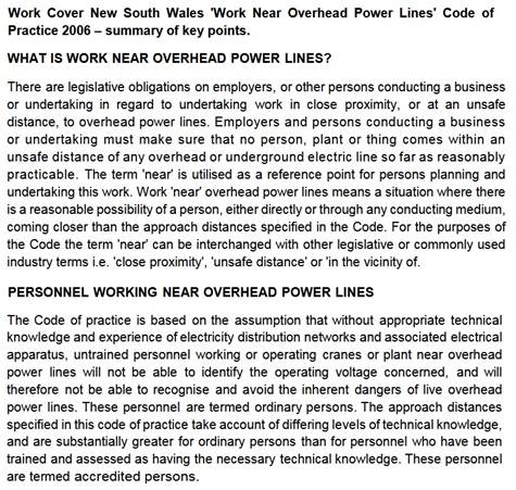 Work Cover Code of Practice