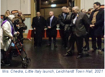  Mrs. Chedra, Little Italy launch, Leichhardt Town Hall, 2021